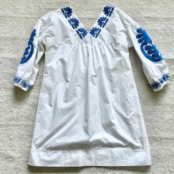 MADEWELL Embroidered Blanca Dress Size Small Boho Floral Feminine Pretty Casual - Picture 3 of 10